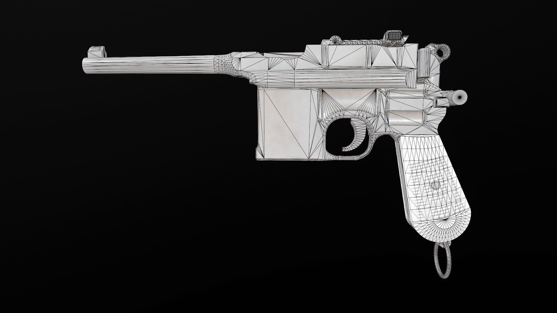 Mauser C96  PBR  GameReady Low-poly 3D model_2