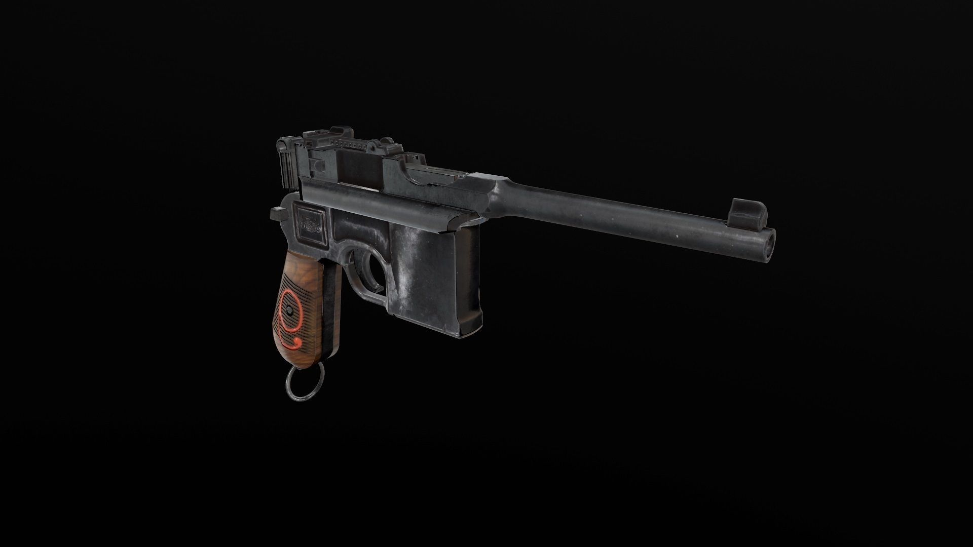 Mauser C96  PBR  GameReady Low-poly 3D model_5