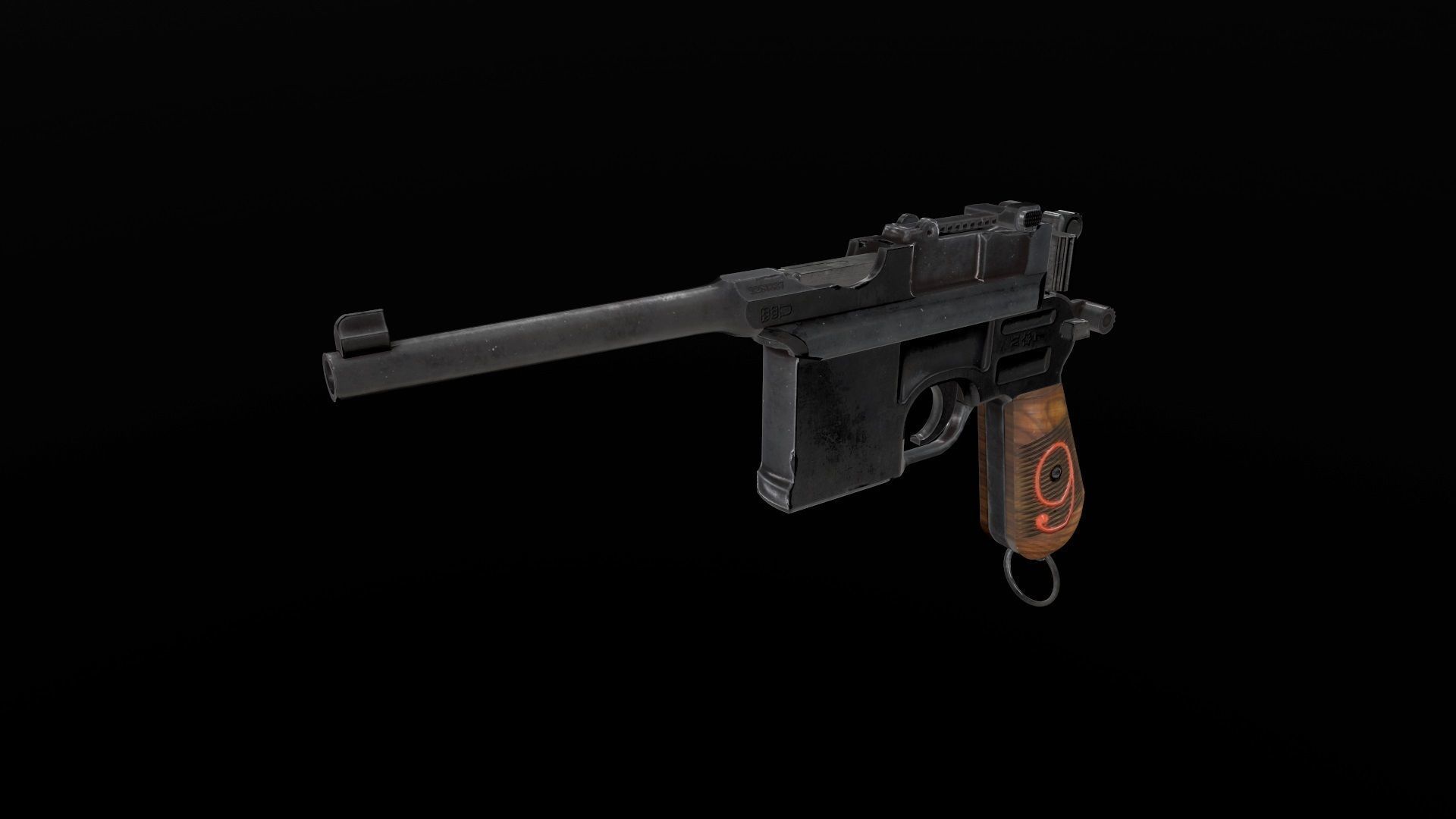 Mauser C96  PBR  GameReady Low-poly 3D model_4