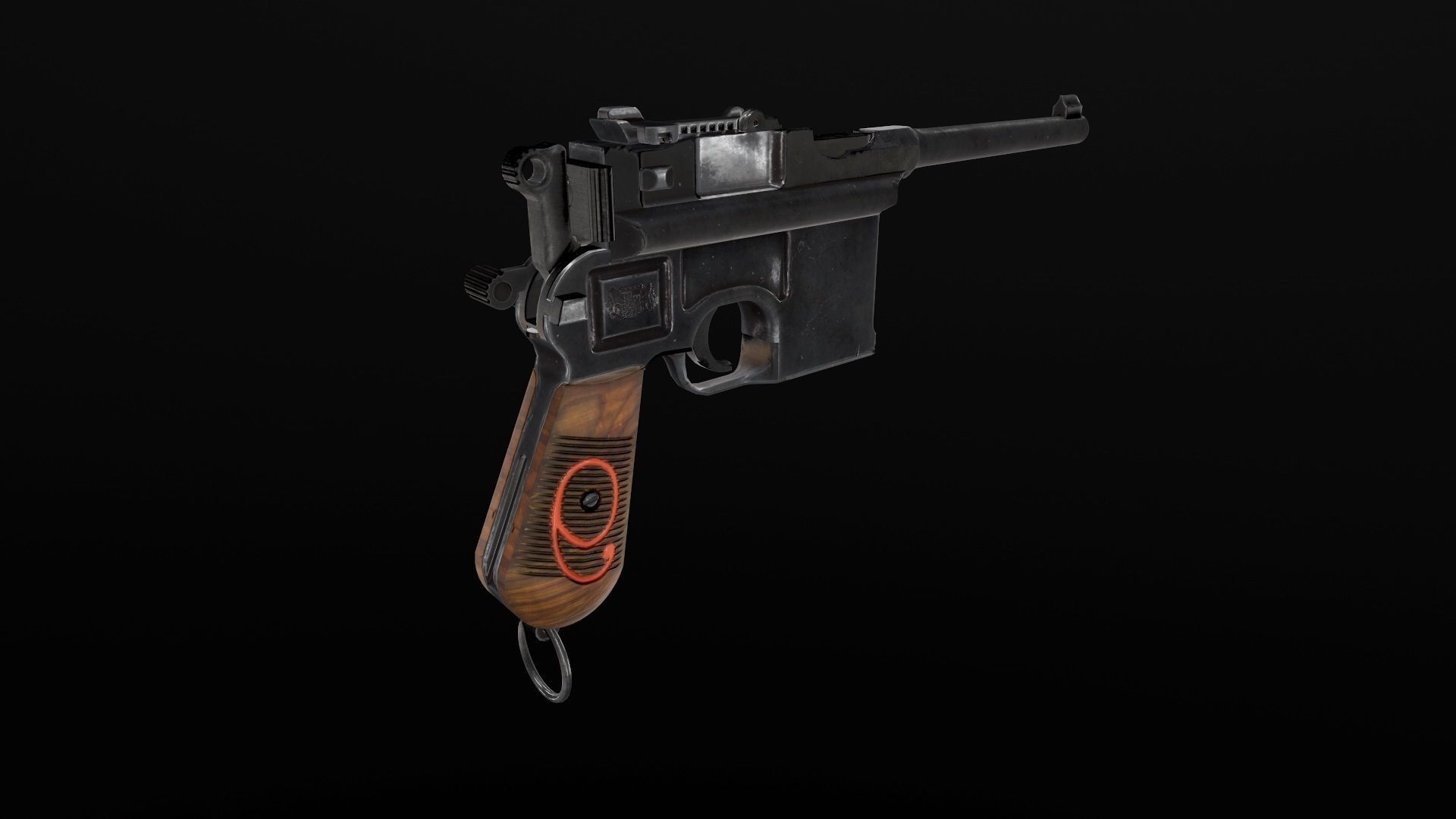 Mauser C96  PBR  GameReady Low-poly 3D model_6