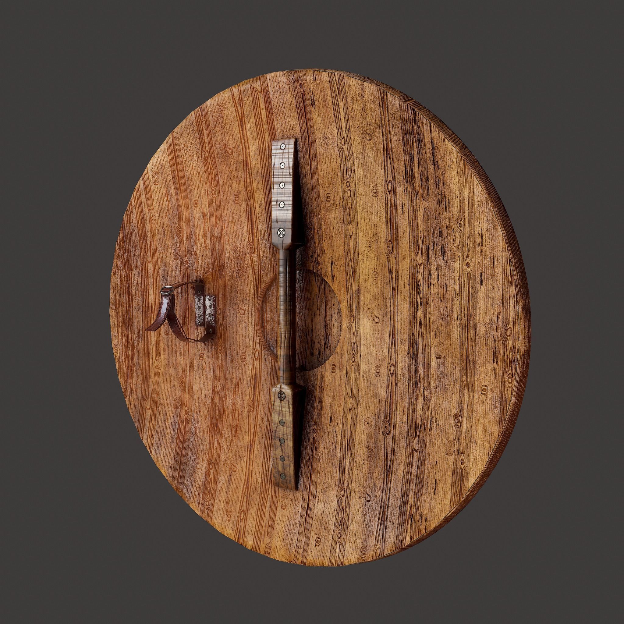 Serpent Viking Shield Low-poly 3D model_7