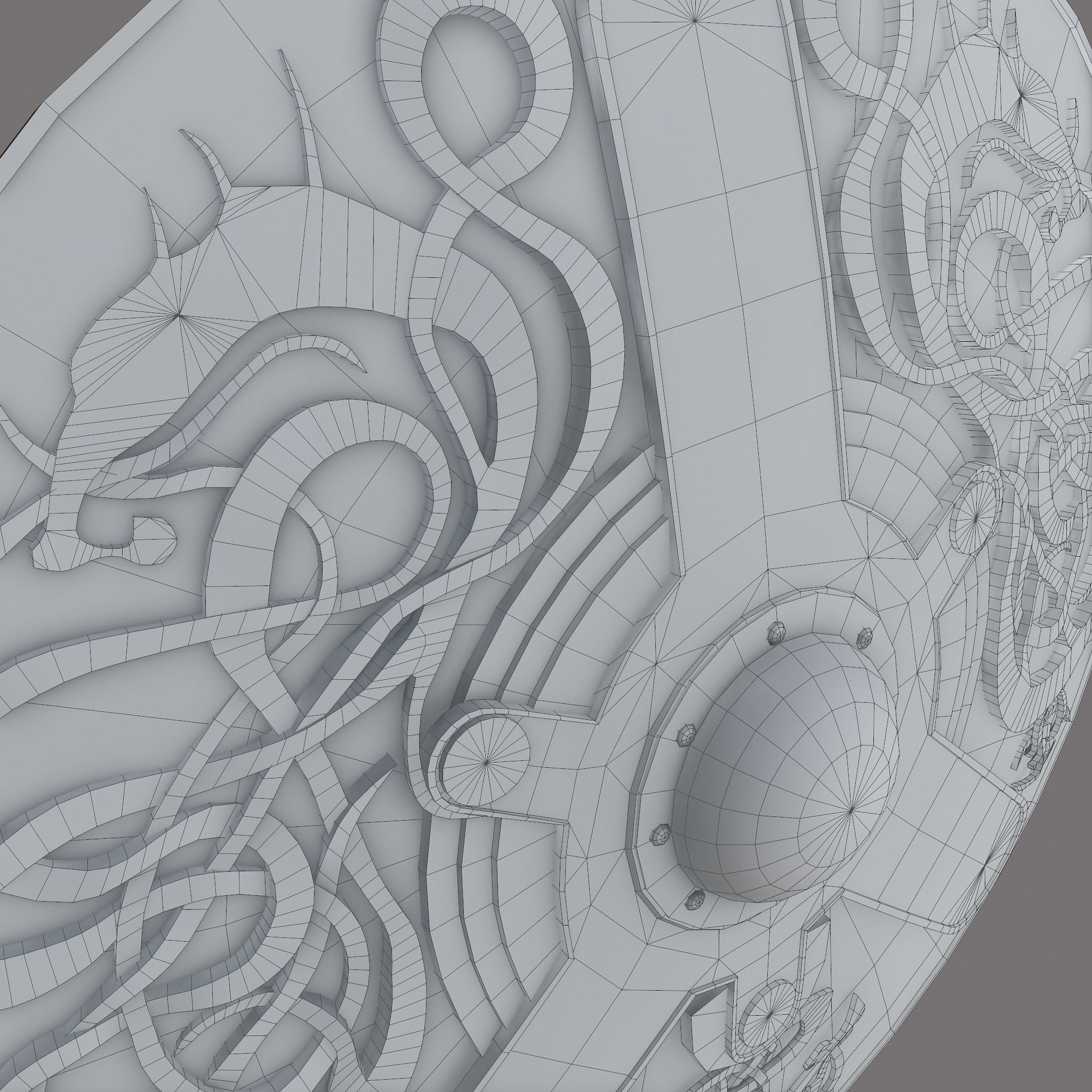 Serpent Viking Shield Low-poly 3D model_33