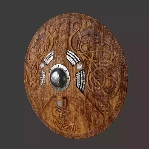 Serpent Viking Shield Low-poly 3D model