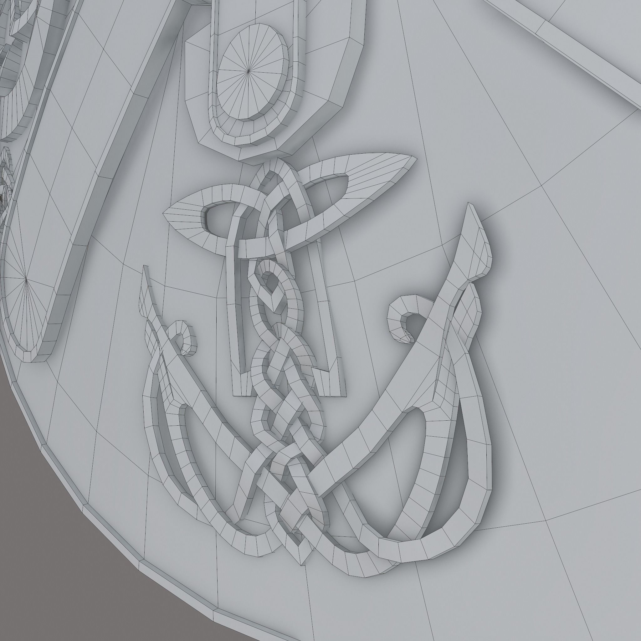 Serpent Viking Shield Low-poly 3D model_35