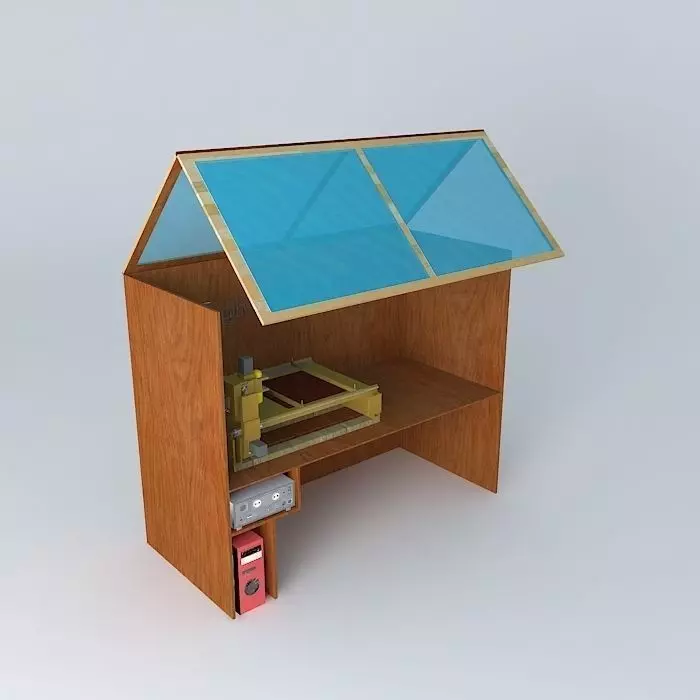 cnc cabinet with machine, control box and pc Free 3D model_0