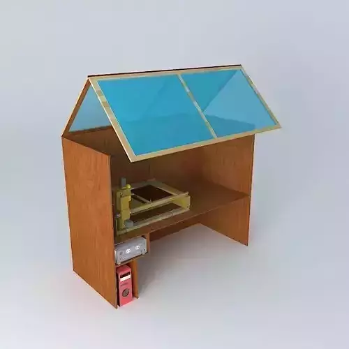 cnc cabinet with machine, control box and pc Free 3D model