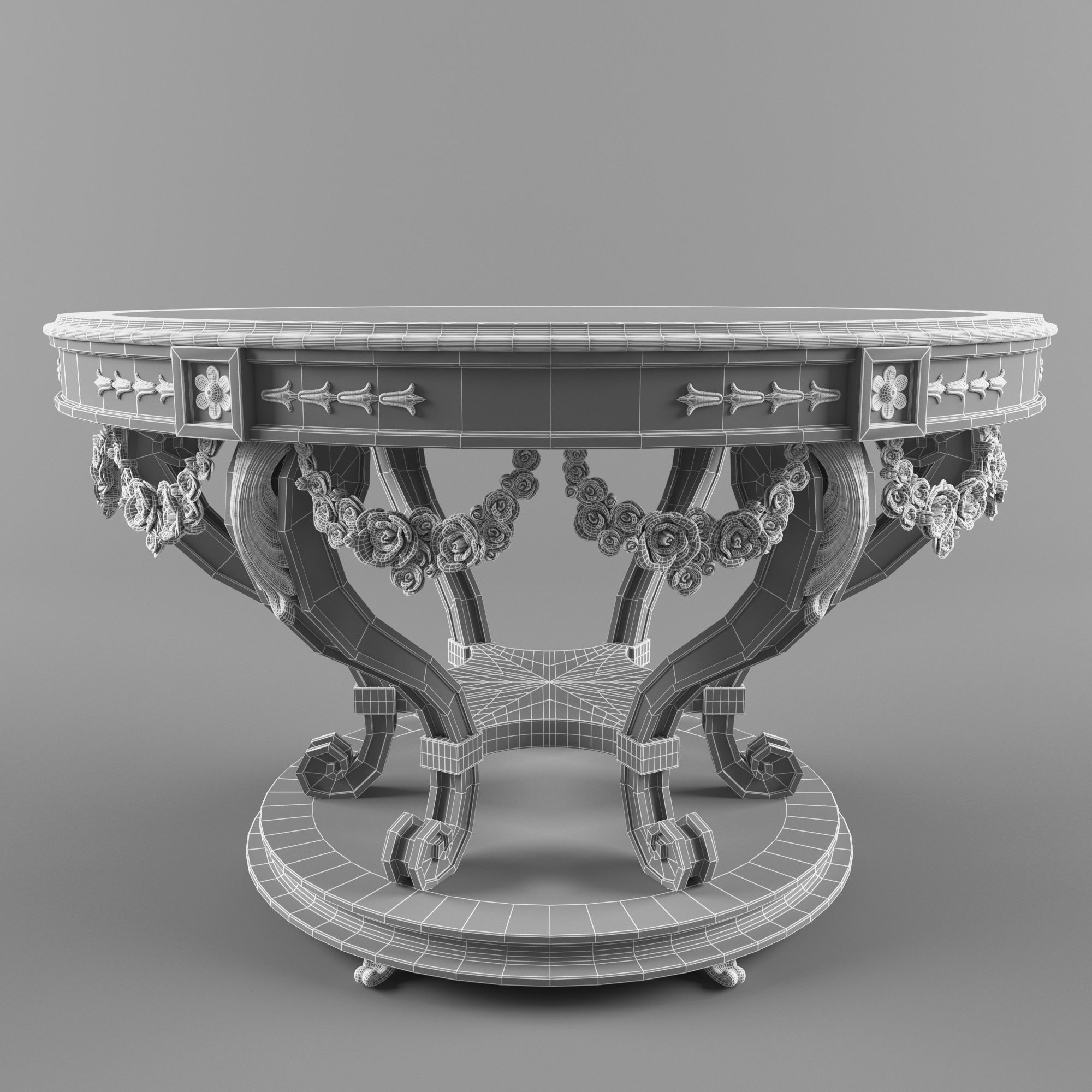 Classic round table 3D model | CGTrader