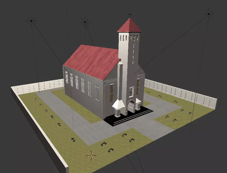 Blender 3D Model Church Free 3D model