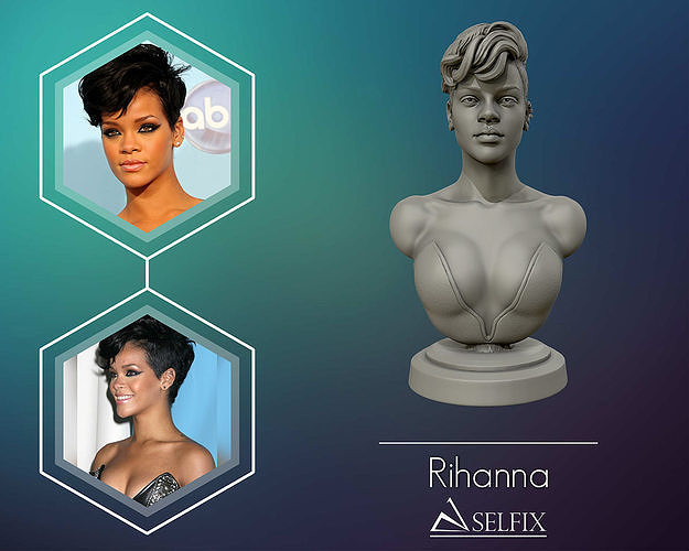 Rihanna sculpture Ready to Print 3D print model
