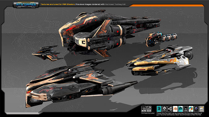 Guardians Fleet Low-poly 3D model