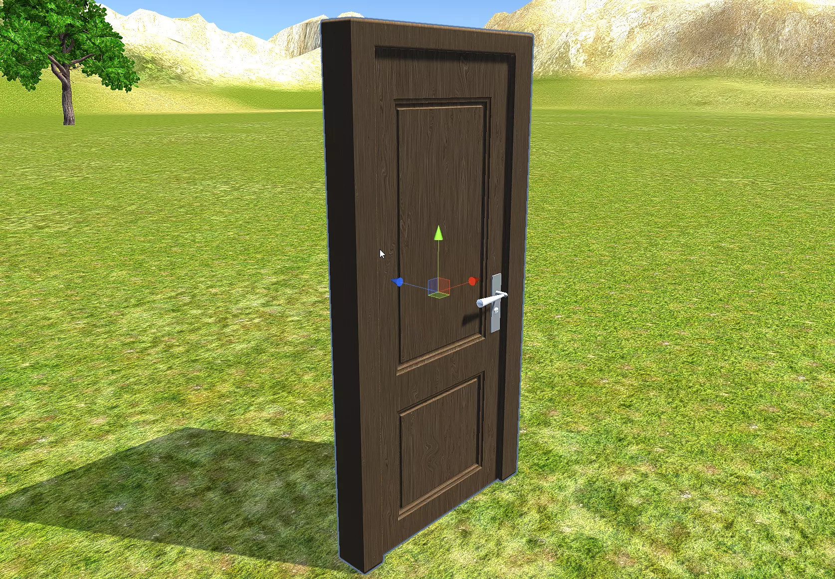 Wooden Door - low poly model Low-poly 3D model_0