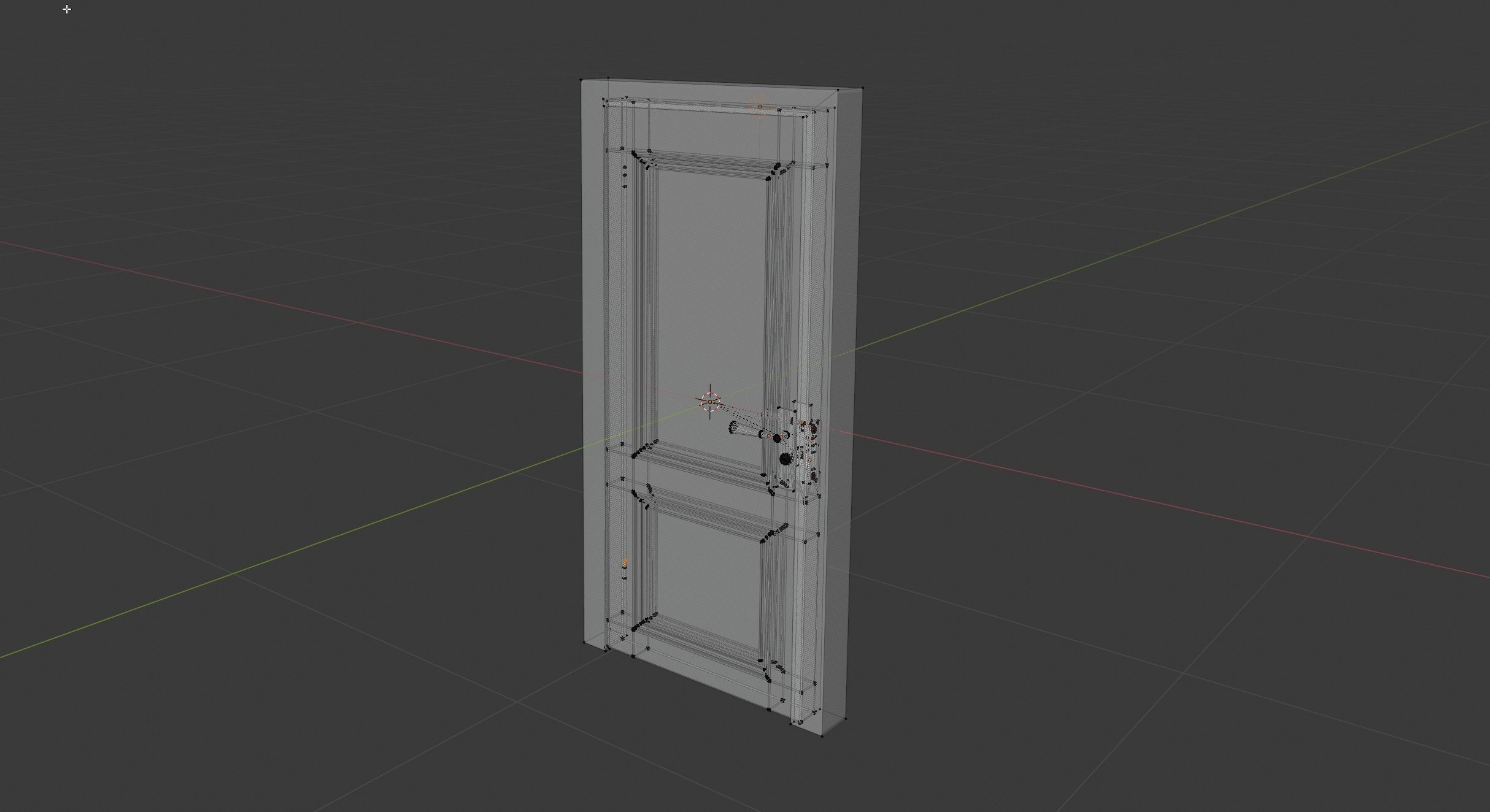 Wooden Door - low poly model Low-poly 3D model_3