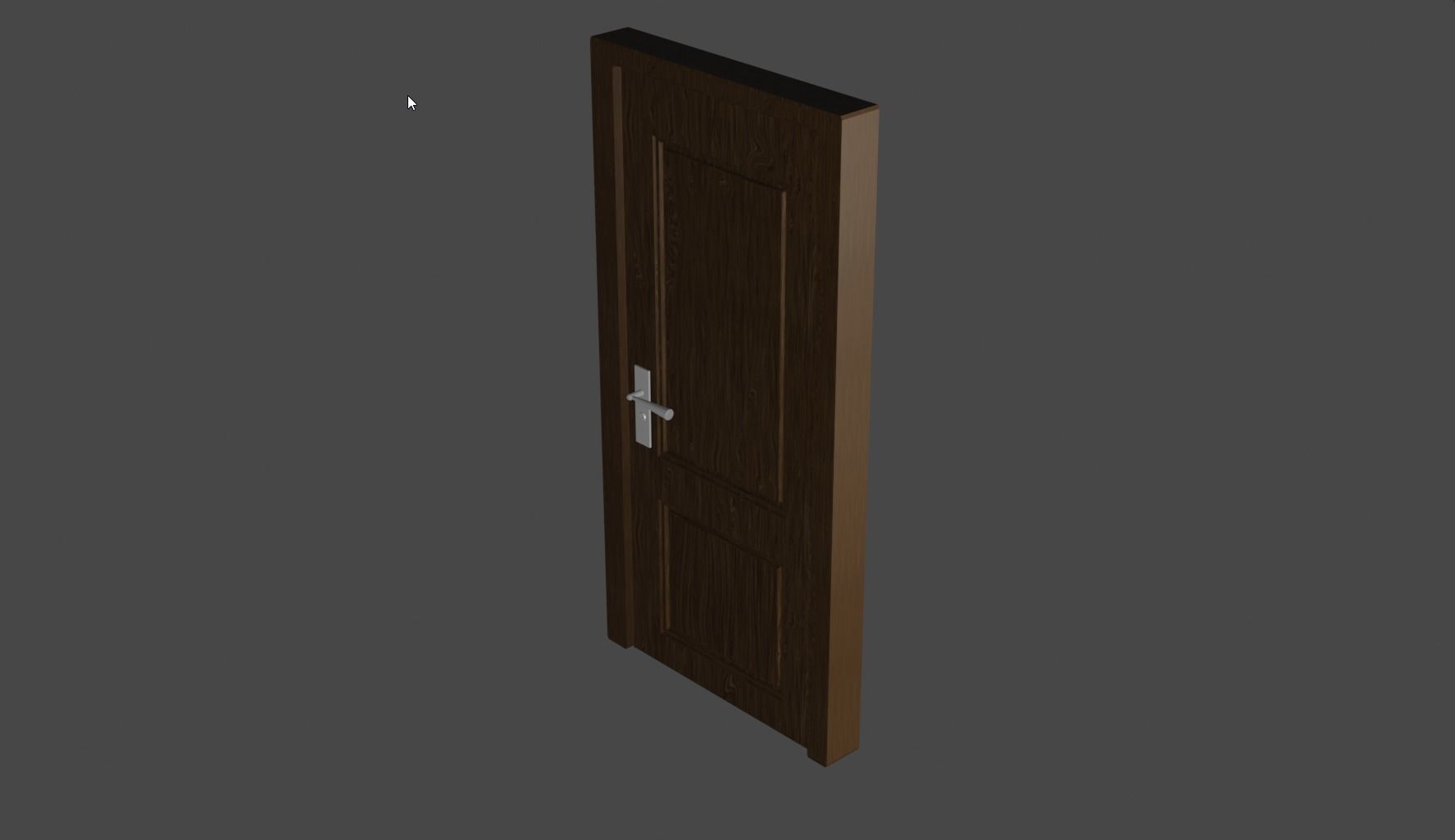 Wooden Door - low poly model Low-poly 3D model_4