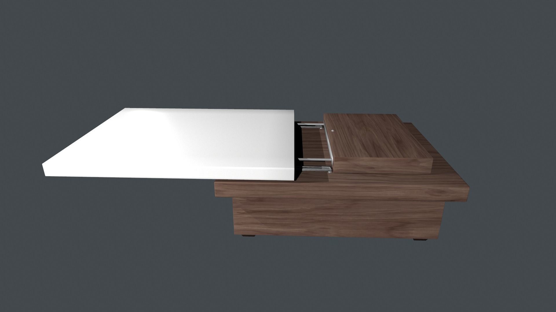 Table modern coffee with drawers Low-poly 3D model_1