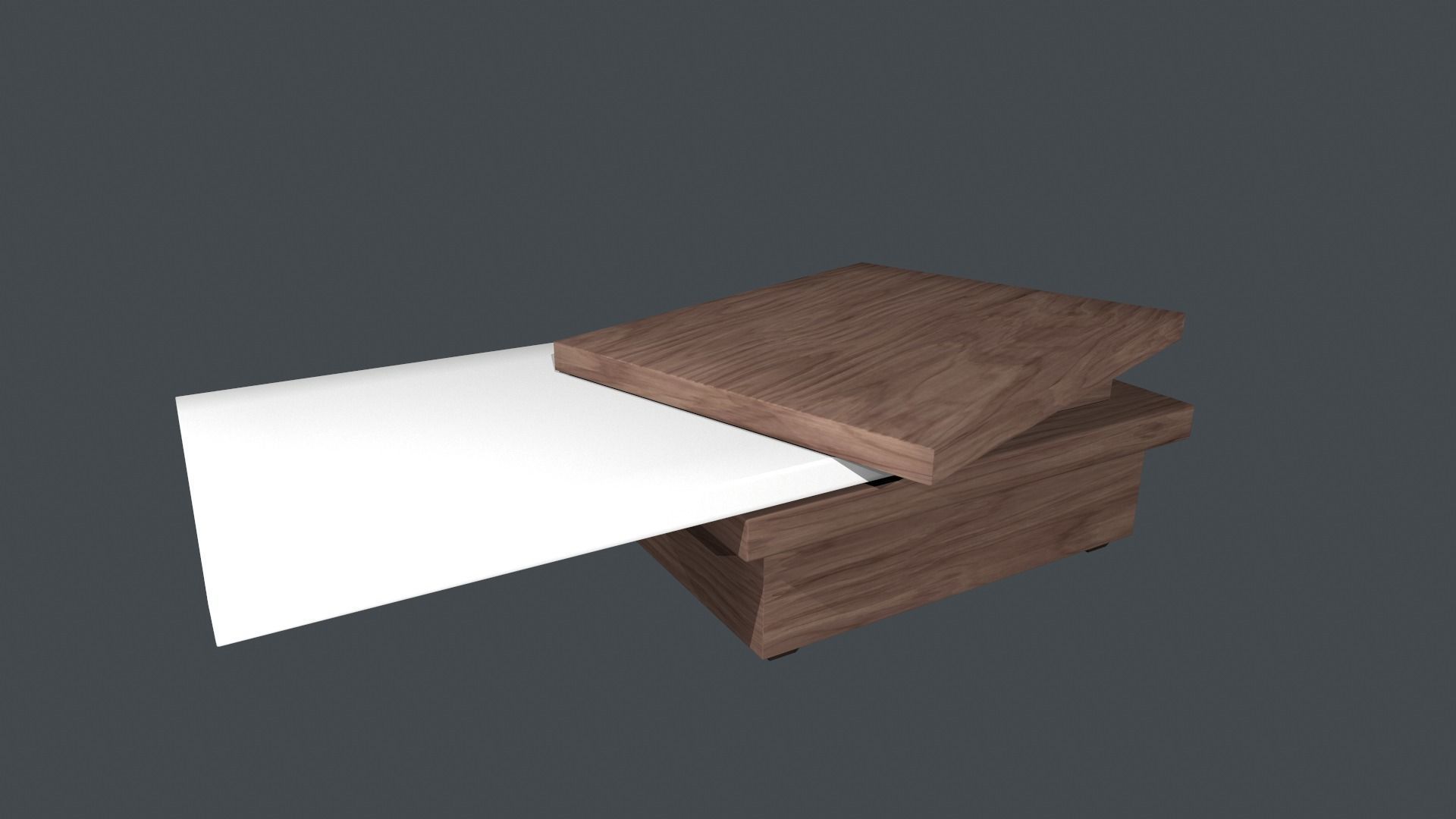 Table modern coffee with drawers Low-poly 3D model_4
