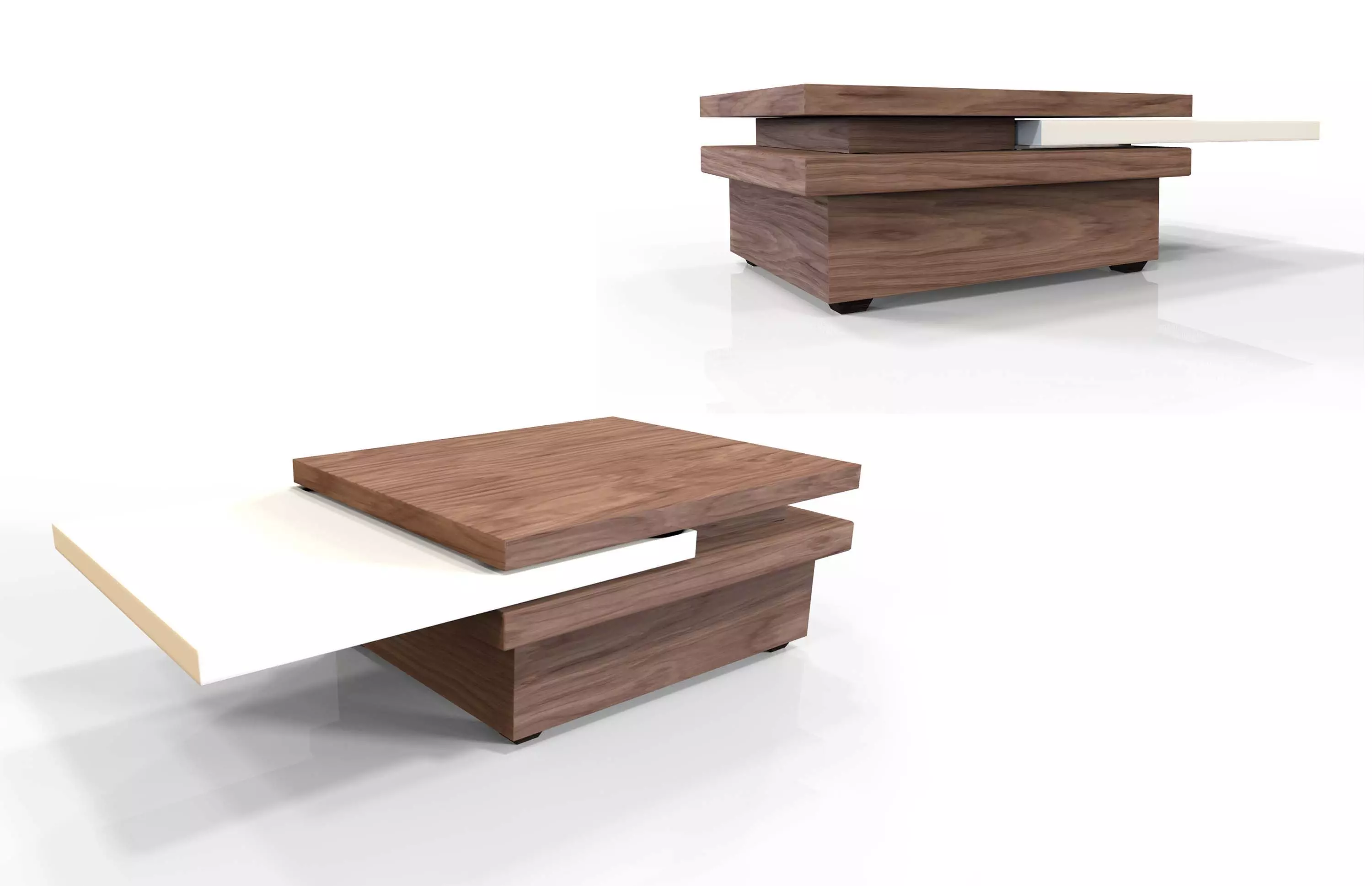 Table modern coffee with drawers Low-poly 3D model_0