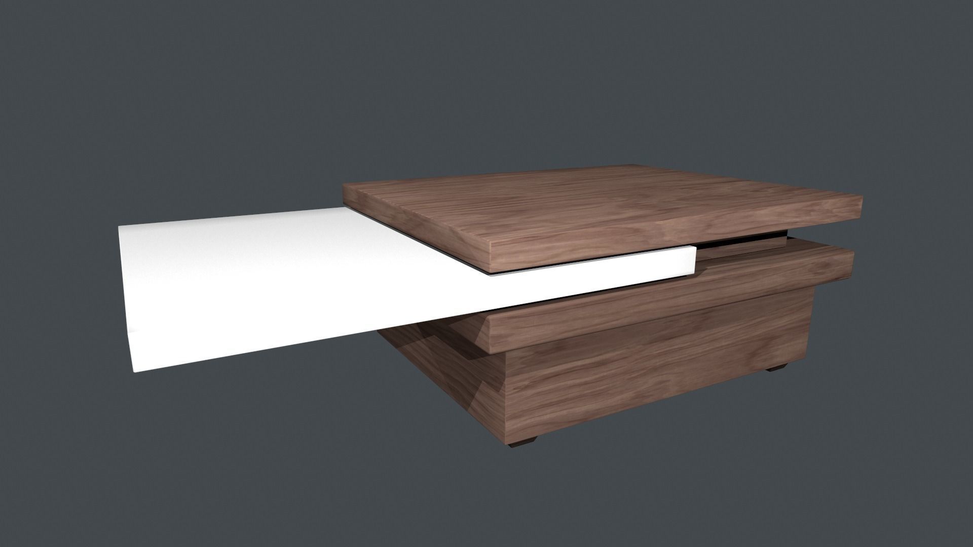 Table modern coffee with drawers Low-poly 3D model_2