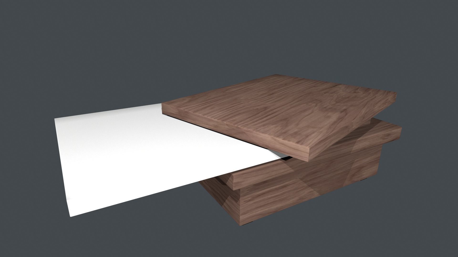 Table modern coffee with drawers Low-poly 3D model_3
