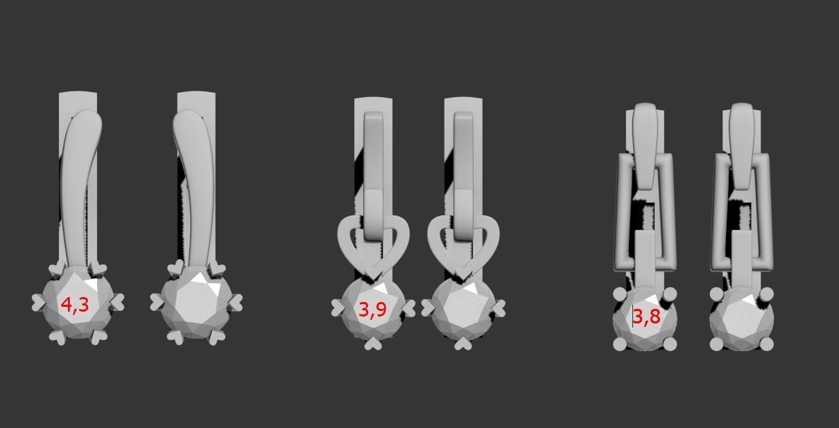 110415 E 3 types of classic earrings 3D print model_10