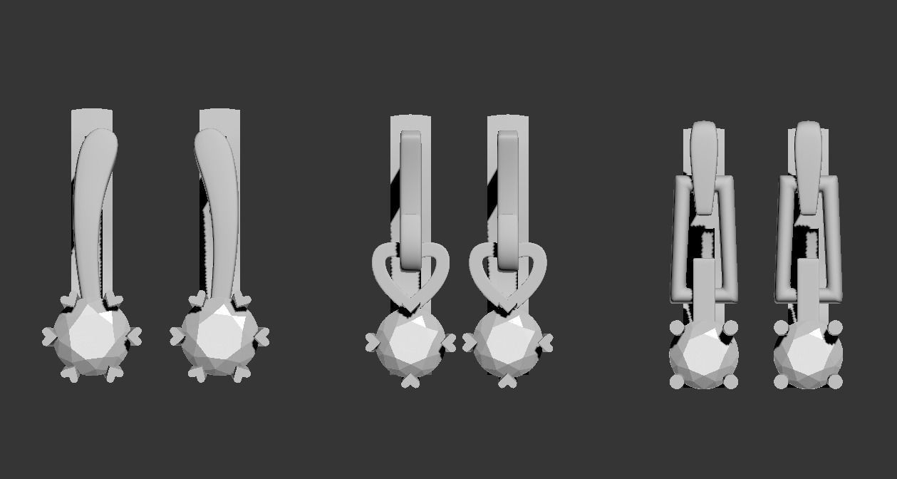 110415 E 3 types of classic earrings 3D print model_6