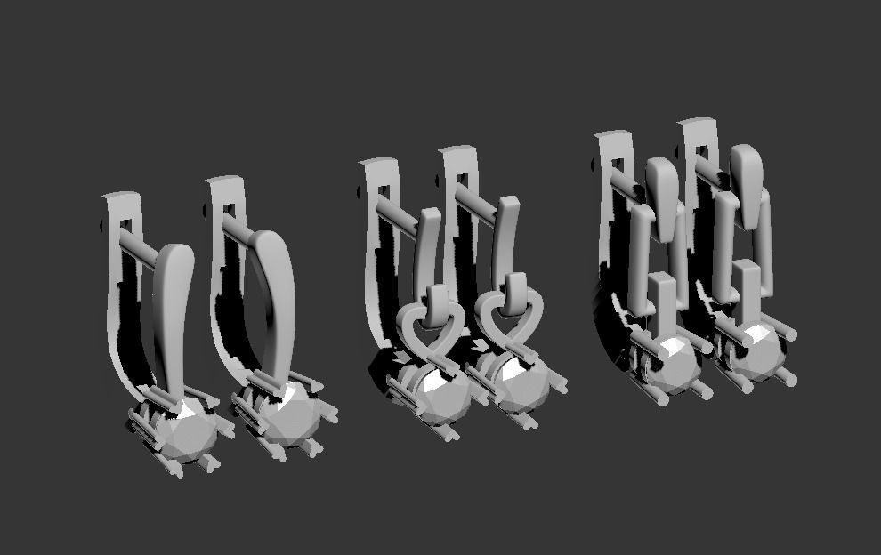 110415 E 3 types of classic earrings 3D print model_11