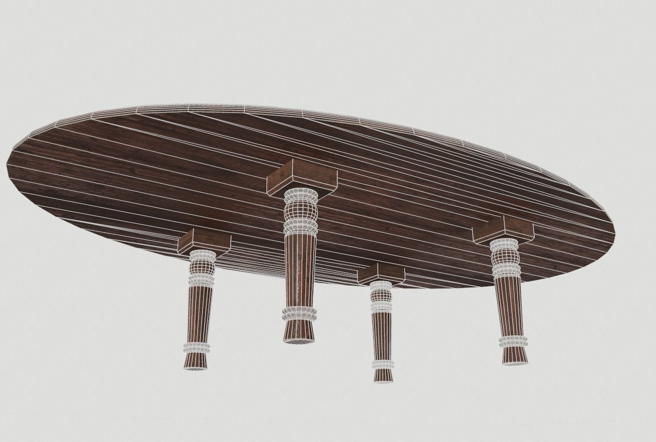 Marble Table 4 PBR Low-poly 3D model_4