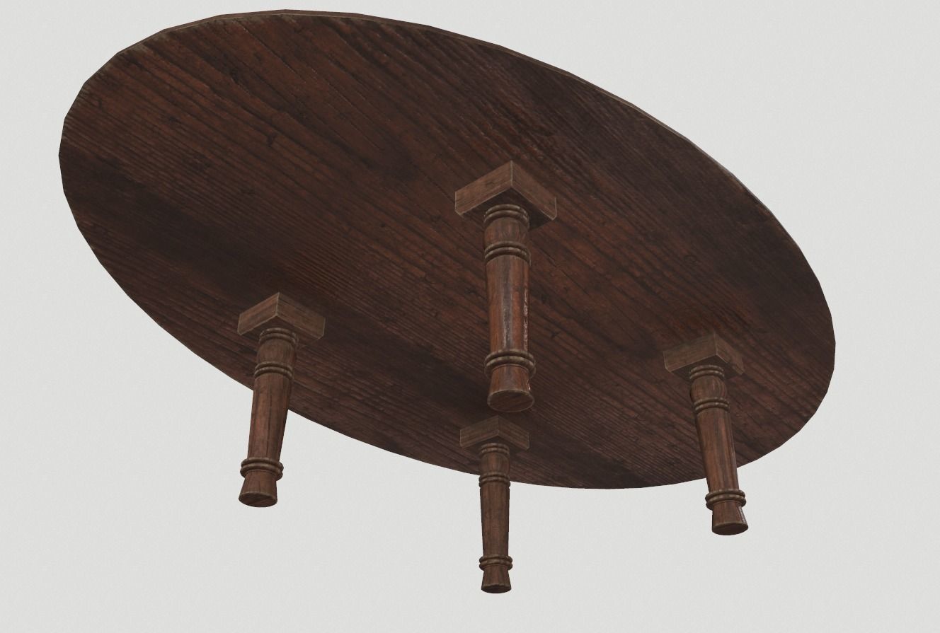Marble Table 4 PBR Low-poly 3D model_3