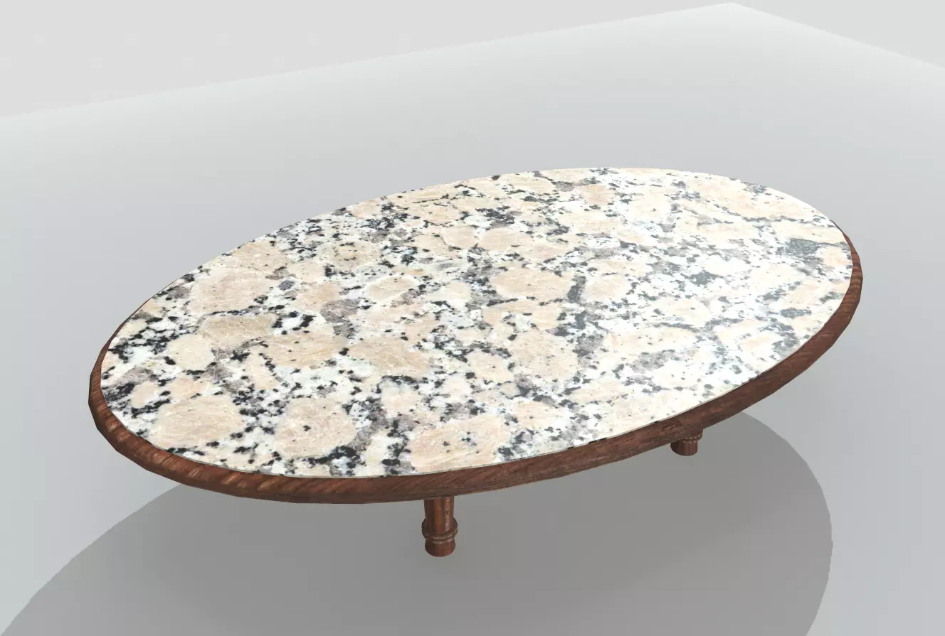 Marble Table 4 PBR Low-poly 3D model_0
