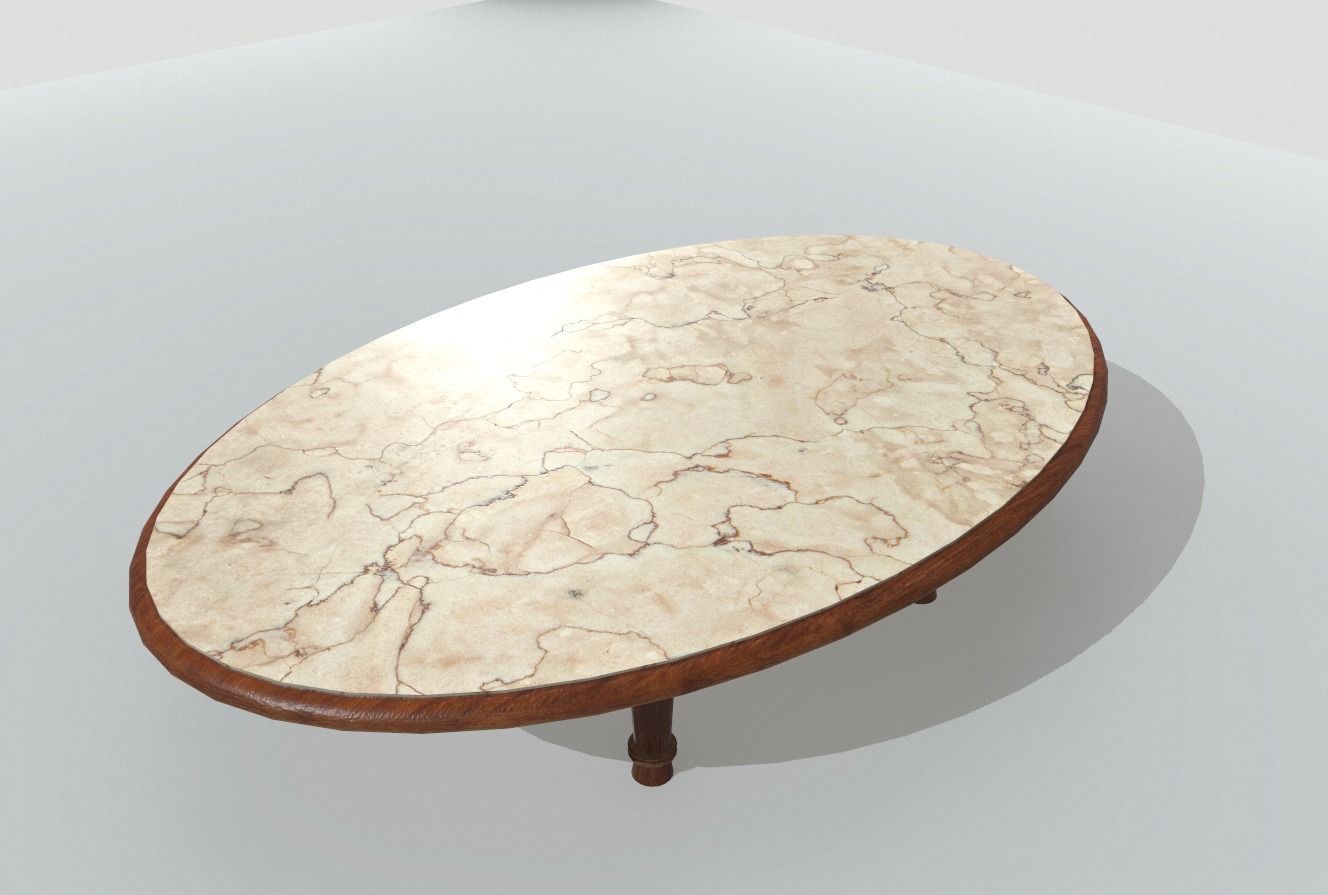 Marble Table 9 PBR Low-poly 3D model_2