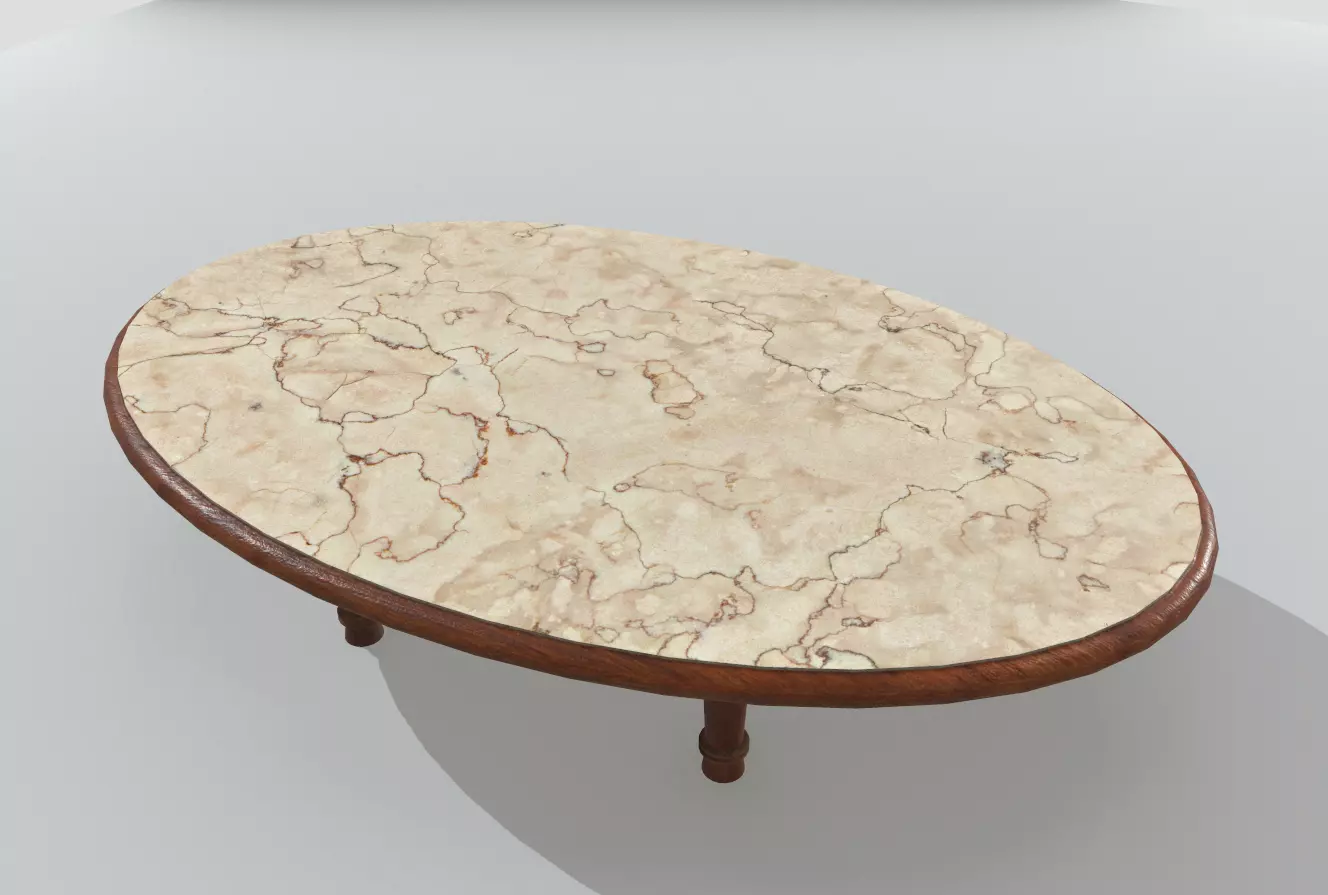 Marble Table 9 PBR Low-poly 3D model_0