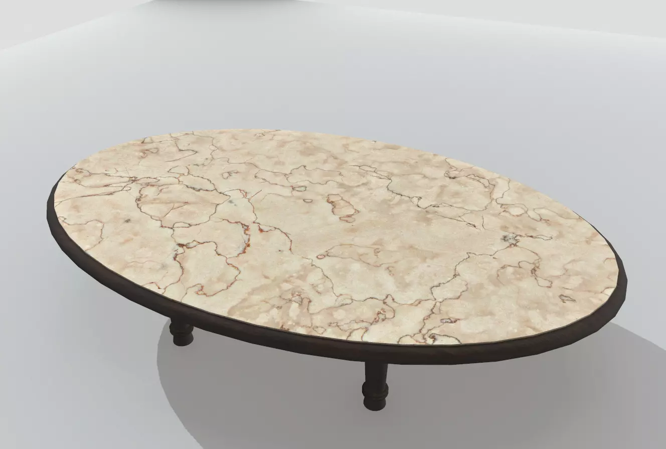 Marble Table 10 PBR Low-poly 3D model_0