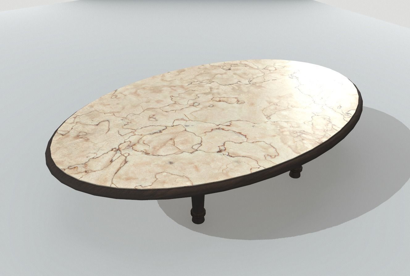 Marble Table 10 PBR Low-poly 3D model_2