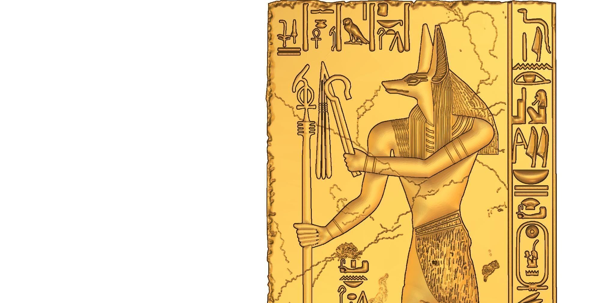 Anubis ancient egyptian hieroglyph 3D print model_2