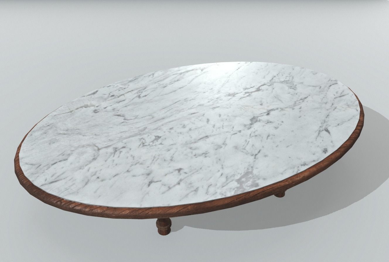Marble Table 17 PBR Low-poly 3D model_2