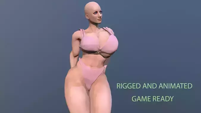 Hot Athletic Female model  Low-poly 3D model