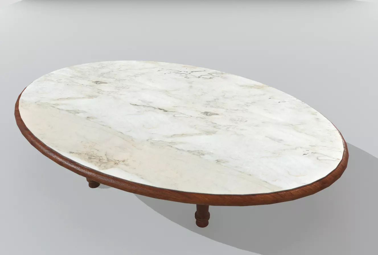 Marble Table 20 PBR Low-poly 3D model_0