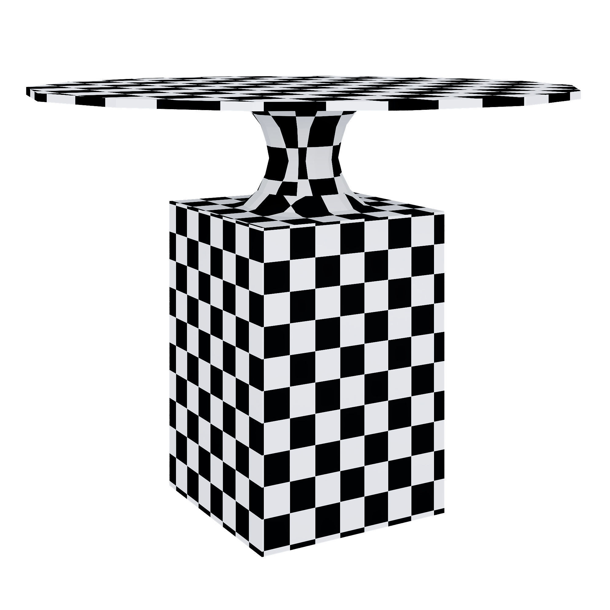 OUK 2 marble dining table at Low-poly 3D model_5