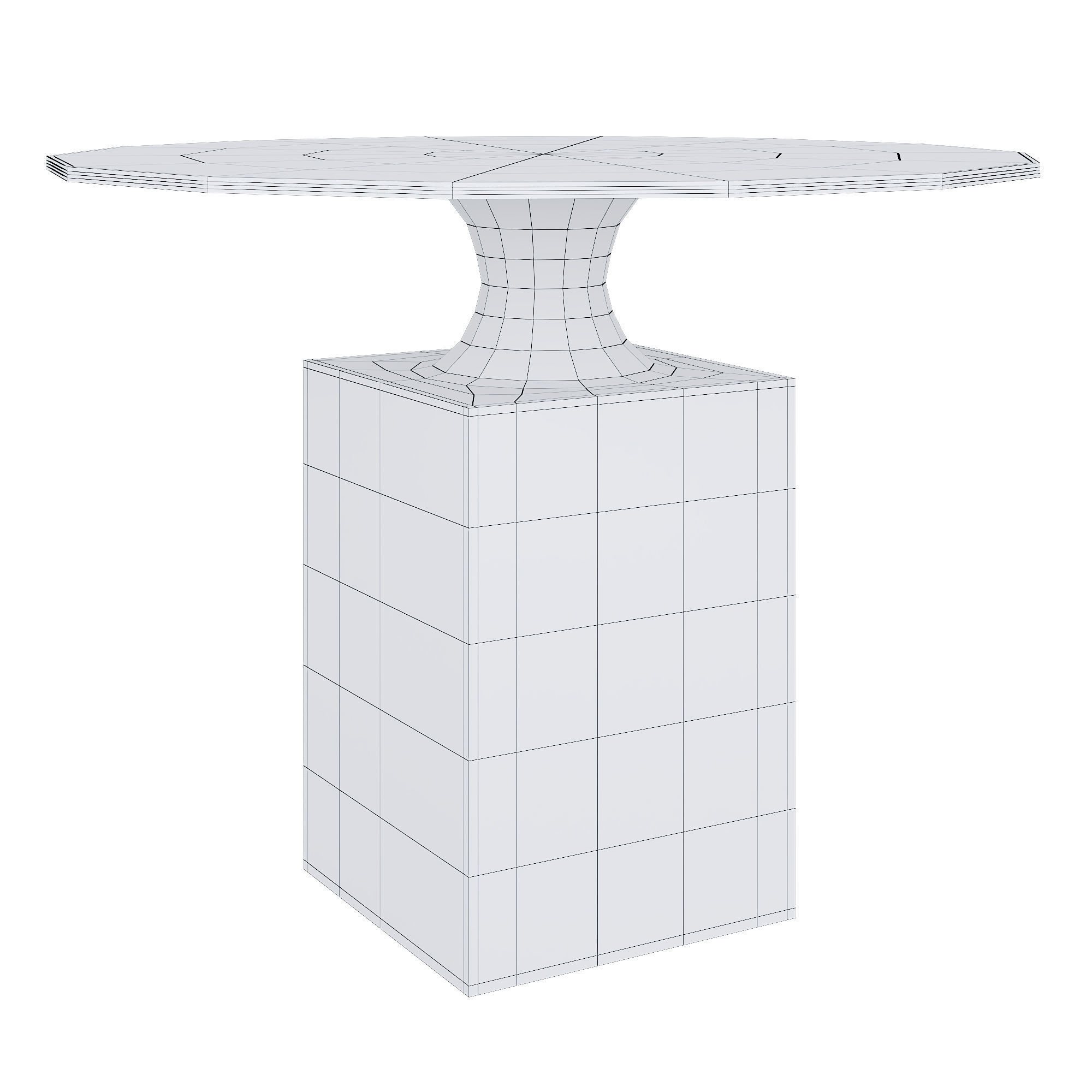 OUK 2 marble dining table at Low-poly 3D model_4