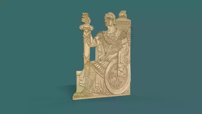 Roman Army Soldier 3d stl model for cnc Carving