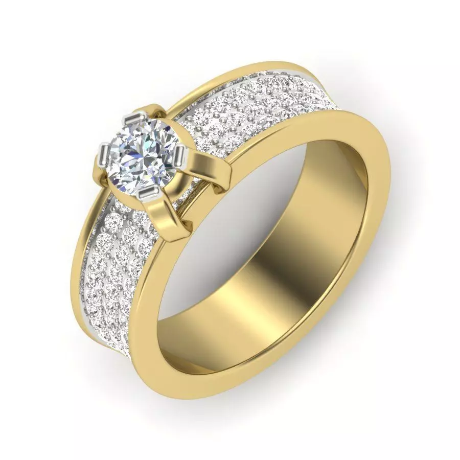 Women solitaire ring 3dm detail 3D print model 3D print model_0