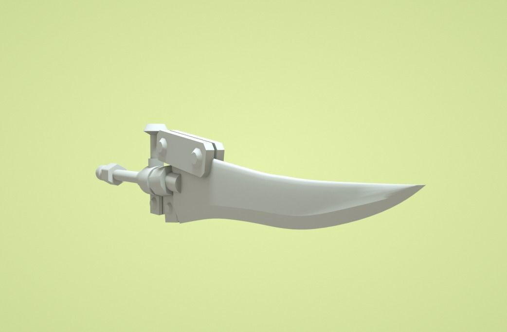 Machine Sword Low-poly 3D model_2