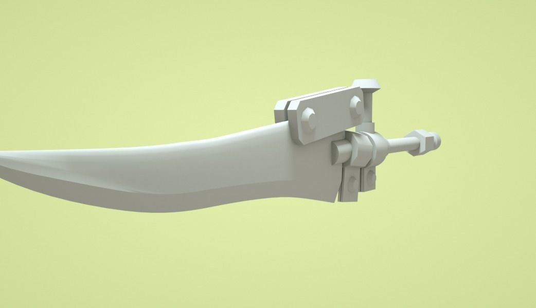 Machine Sword Low-poly 3D model_3