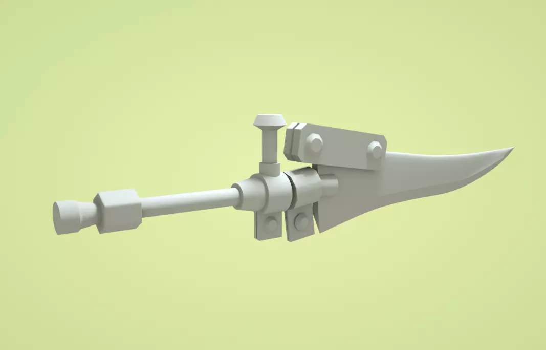 Machine Sword Low-poly 3D model_0