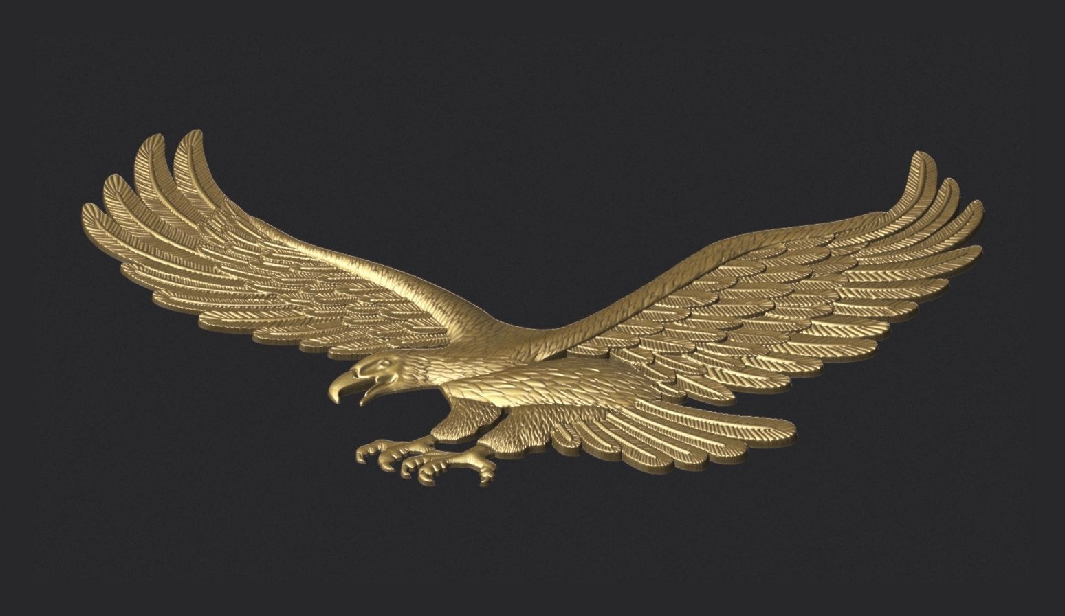 Eagle Bas Relief for CNC or 3D Print STL 3D print model_2
