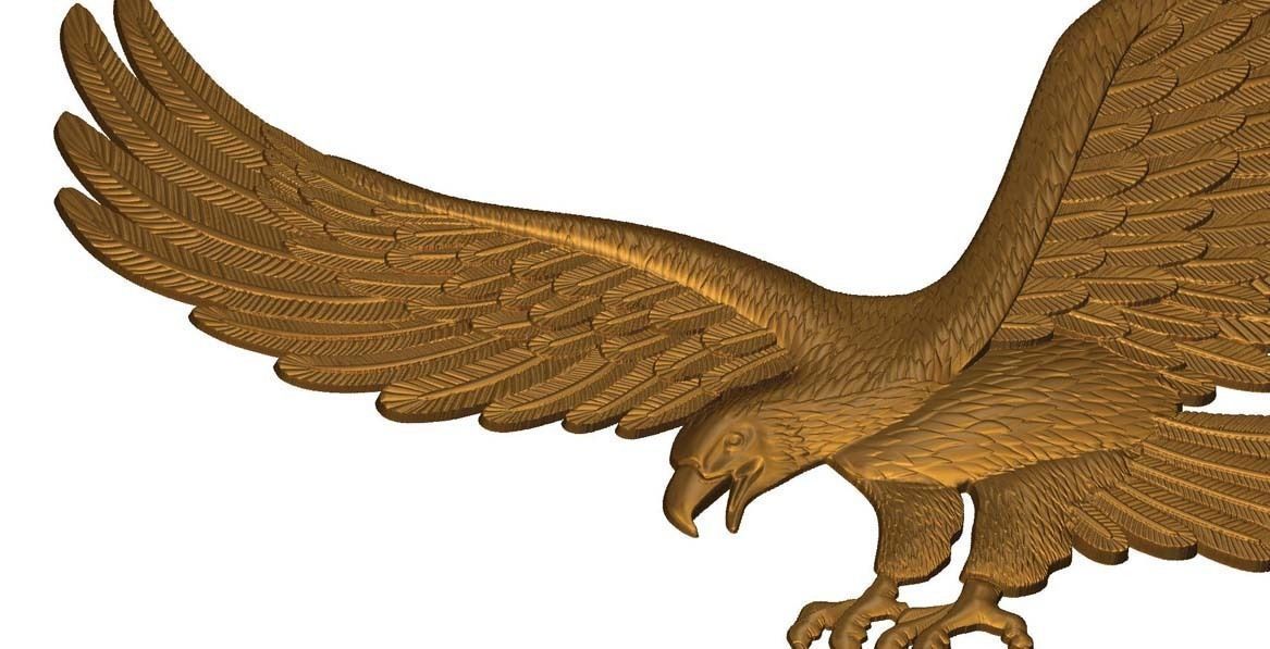 Eagle Bas Relief for CNC or 3D Print STL 3D print model_14