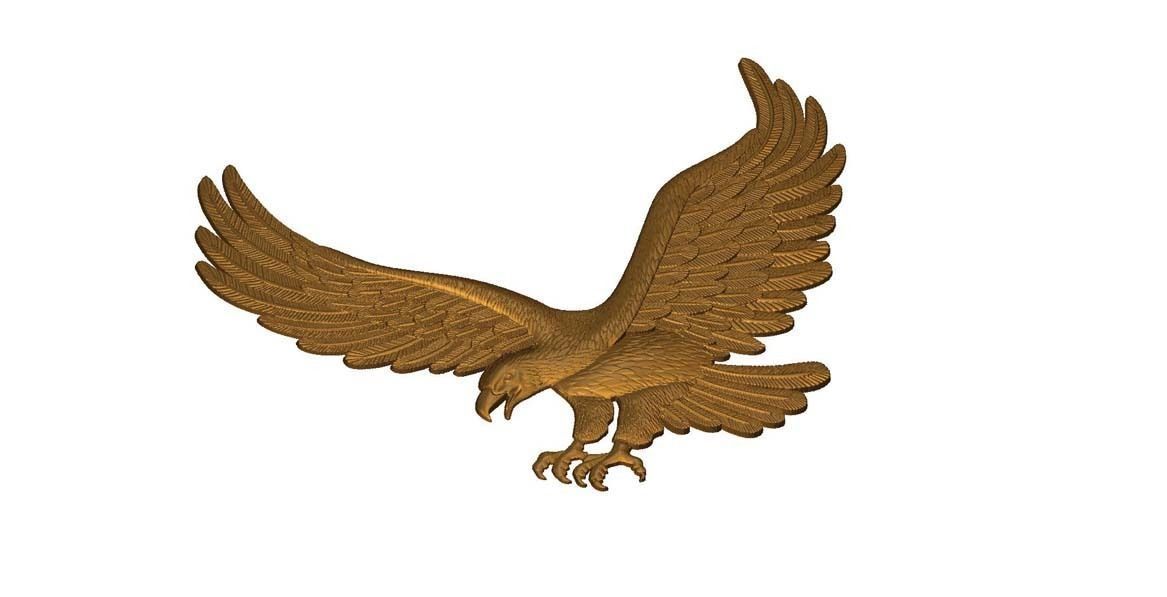 Eagle Bas Relief for CNC or 3D Print STL 3D print model_13