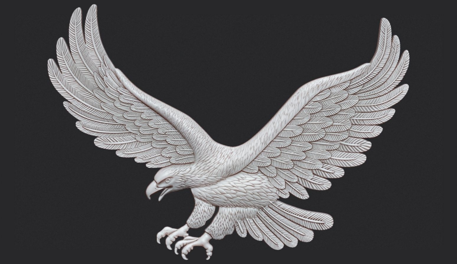 Eagle Bas Relief for CNC or 3D Print STL 3D print model_7