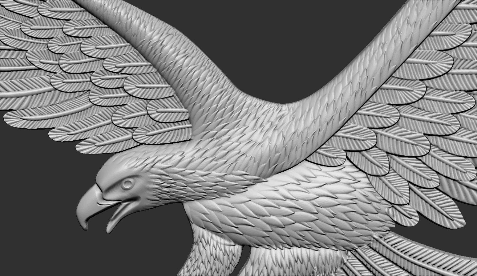 Eagle Bas Relief for CNC or 3D Print STL 3D print model_4