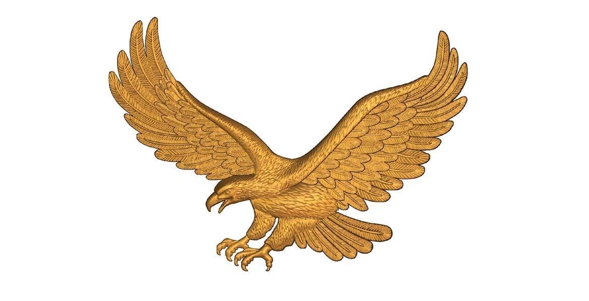 Eagle Bas Relief for CNC or 3D Print STL 3D print model_12