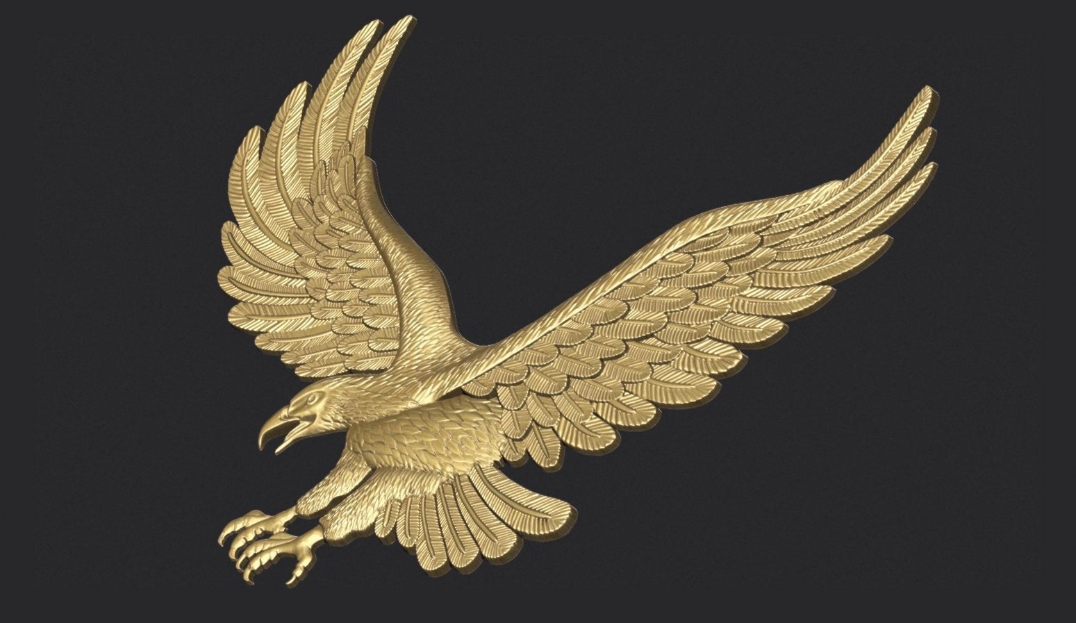 Eagle Bas Relief for CNC or 3D Print STL 3D print model_3